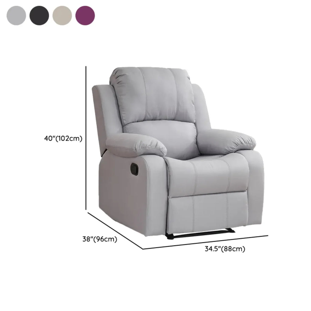 Fauteuil inclinable manuel luxueux en cuir noir avec soutien lombaire