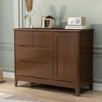 Armoire de rangement utilitaire classique en bois blanc et marron, grand format