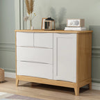 Armoire de rangement utilitaire classique en bois blanc et marron, grand format