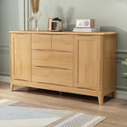 Armoire de rangement utilitaire classique en bois blanc et marron, grand format