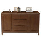 Armoire de rangement utilitaire classique en bois blanc et marron, grand format
