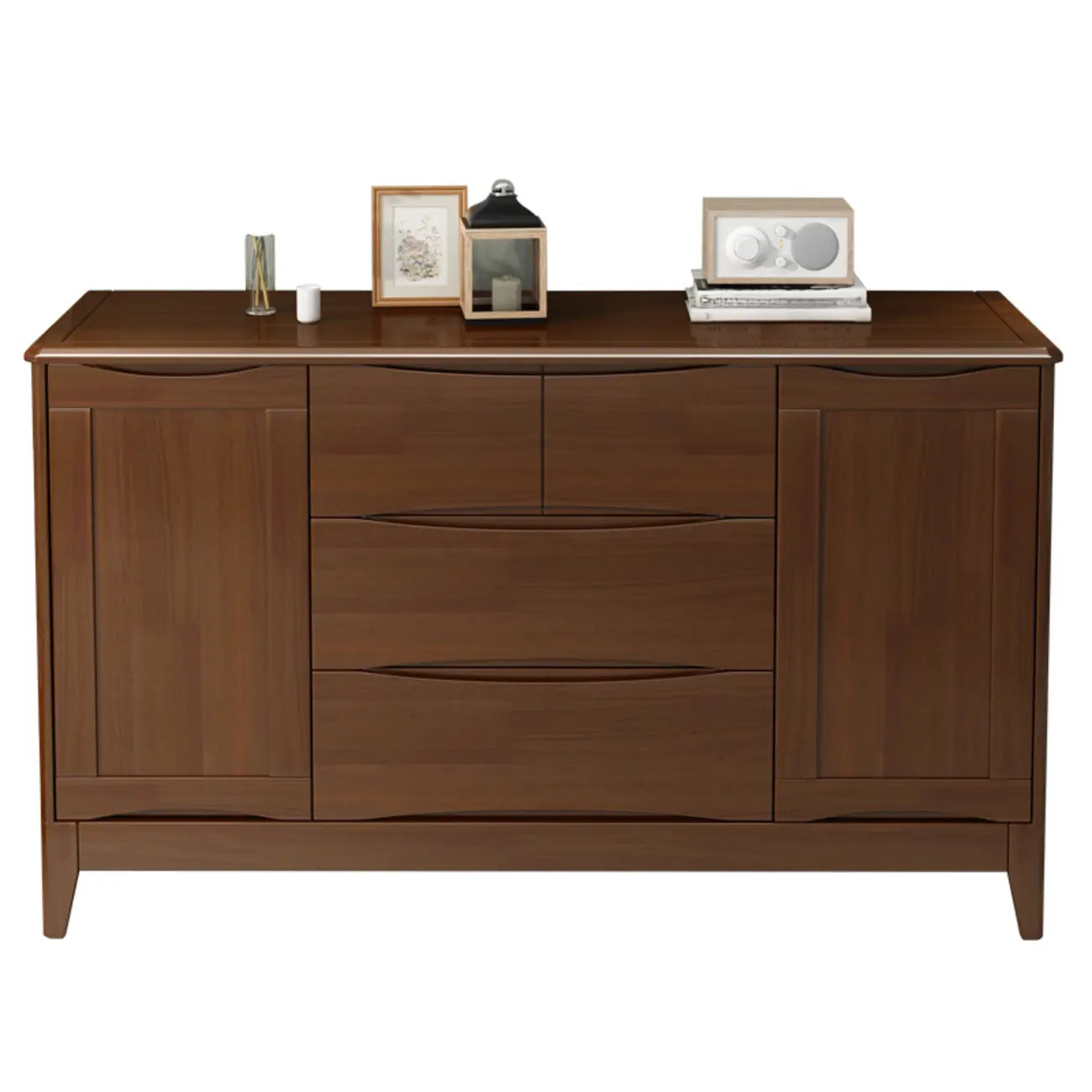 Armoire de rangement utilitaire classique en bois blanc et marron, grand format