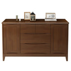 Armoire de rangement utilitaire classique en bois blanc et marron, grand format