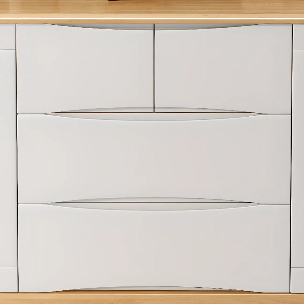 Armoire de rangement utilitaire classique en bois blanc et marron, grand format