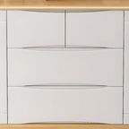 Armoire de rangement utilitaire classique en bois blanc et marron, grand format