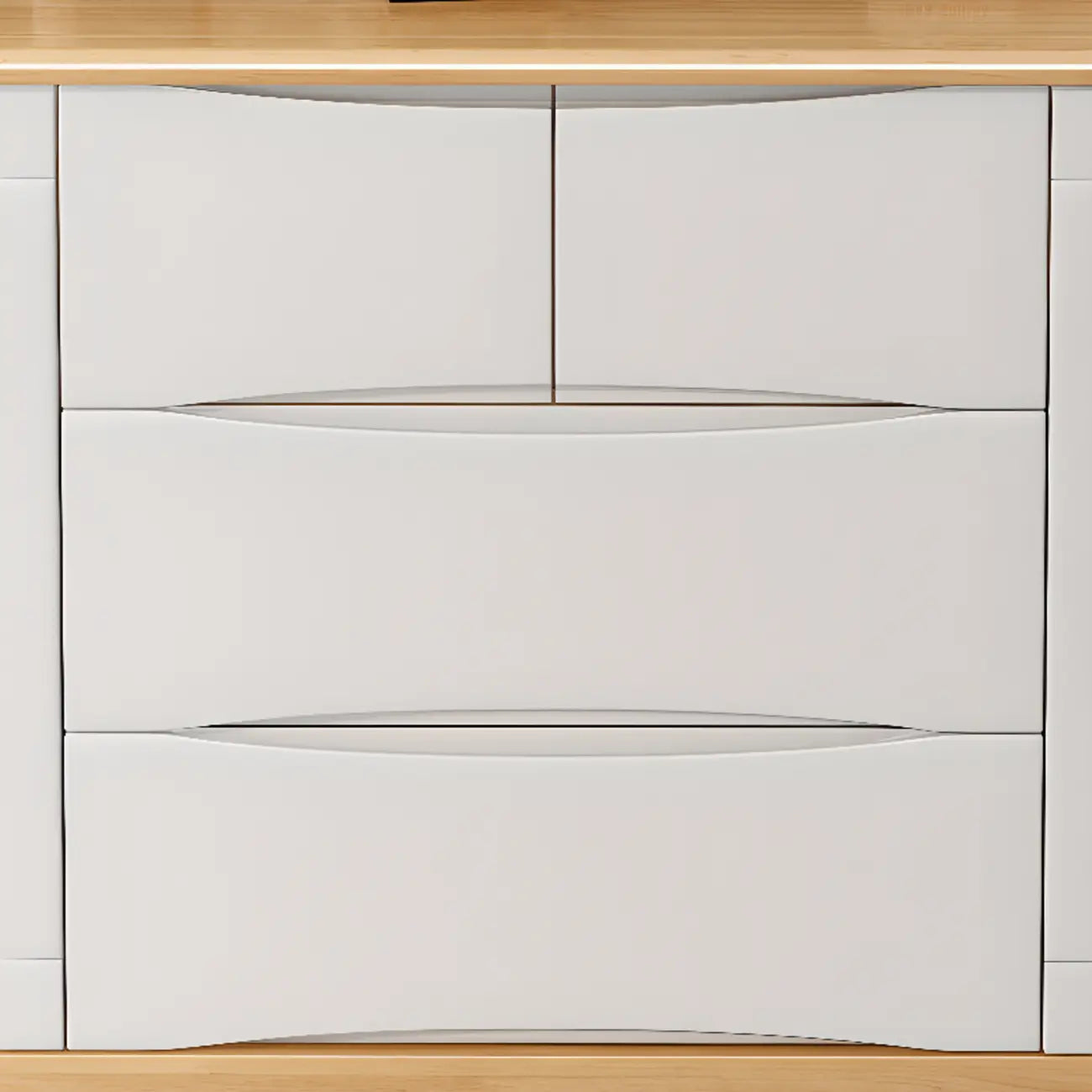 Armoire de rangement utilitaire classique en bois blanc et marron, grand format
