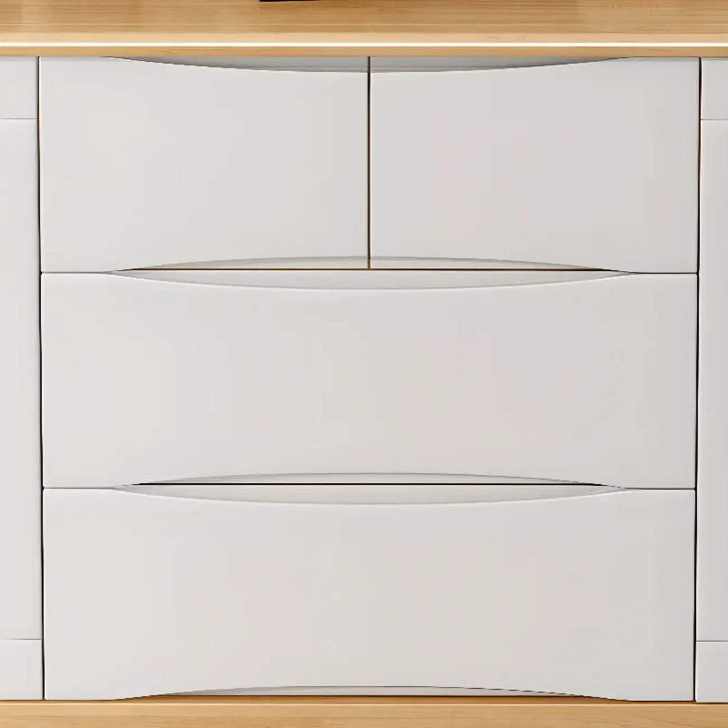 Armoire de rangement utilitaire classique en bois blanc et marron, grand format