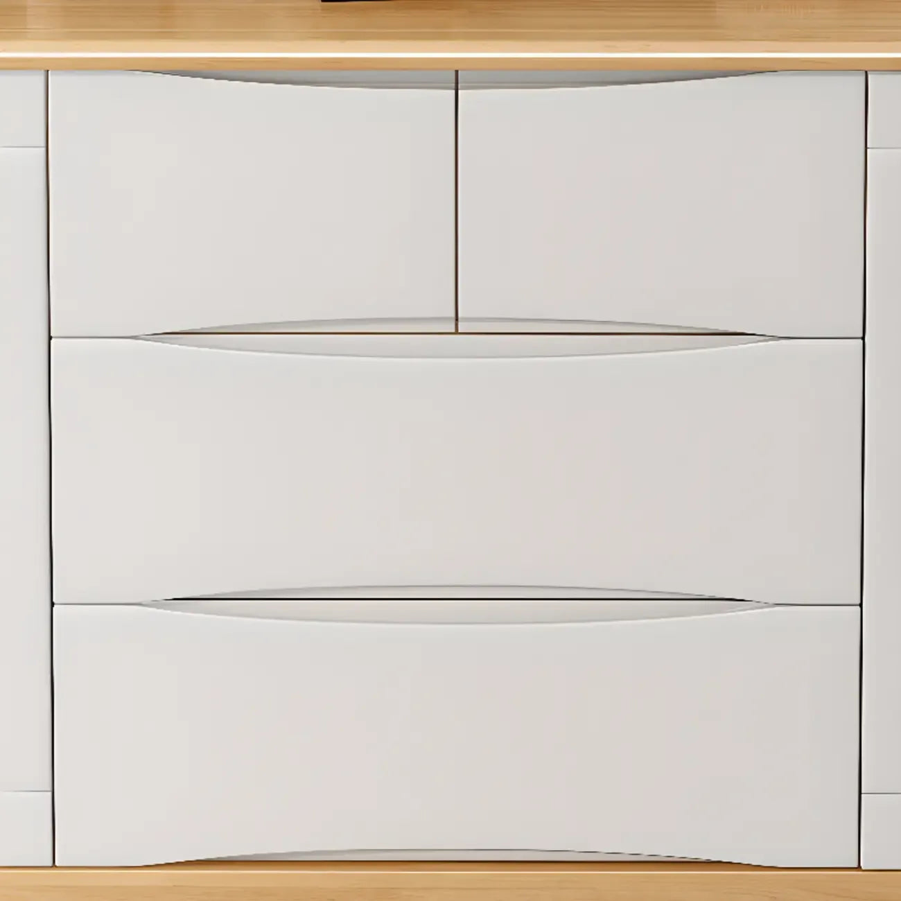 Armoire de rangement utilitaire classique en bois blanc et marron, grand format
