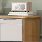 Armoire de rangement utilitaire classique en bois blanc et marron, grand format