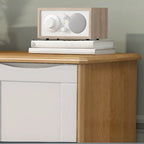 Armoire de rangement utilitaire classique en bois blanc et marron, grand format