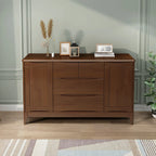 Armoire de rangement utilitaire classique en bois blanc et marron, grand format