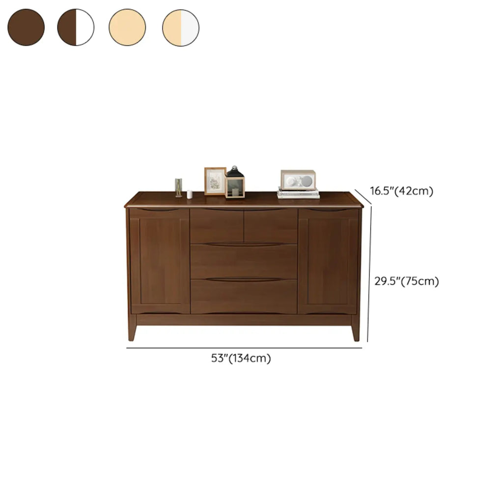 Armoire de rangement utilitaire classique en bois blanc et marron, grand format