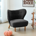 Fauteuil d'appoint minimaliste en tissu avec dossier capitonné pour salon