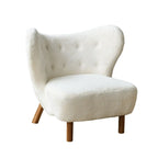 Fauteuil d'appoint minimaliste en tissu avec dossier capitonné pour salon