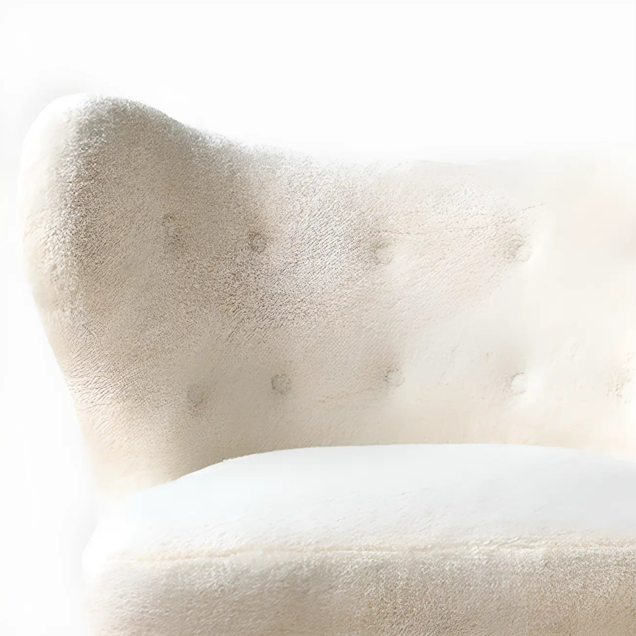 Fauteuil d'appoint minimaliste en tissu avec dossier capitonné pour salon