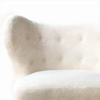 Fauteuil d'appoint minimaliste en tissu avec dossier capitonné pour salon