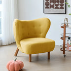 Fauteuil d'appoint minimaliste en tissu avec dossier capitonné pour salon