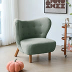 Fauteuil d'appoint minimaliste en tissu avec dossier capitonné pour salon