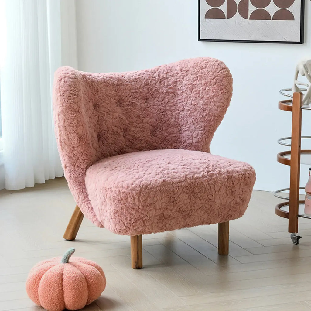 Fauteuil d'appoint minimaliste en tissu avec dossier capitonné pour salon