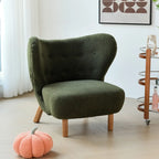 Fauteuil d'appoint minimaliste en tissu avec dossier capitonné pour salon