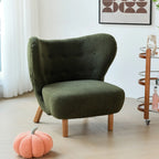 Fauteuil d'appoint minimaliste en tissu avec dossier capitonné pour salon