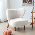 Fauteuil d'appoint minimaliste en tissu avec dossier capitonné pour salon