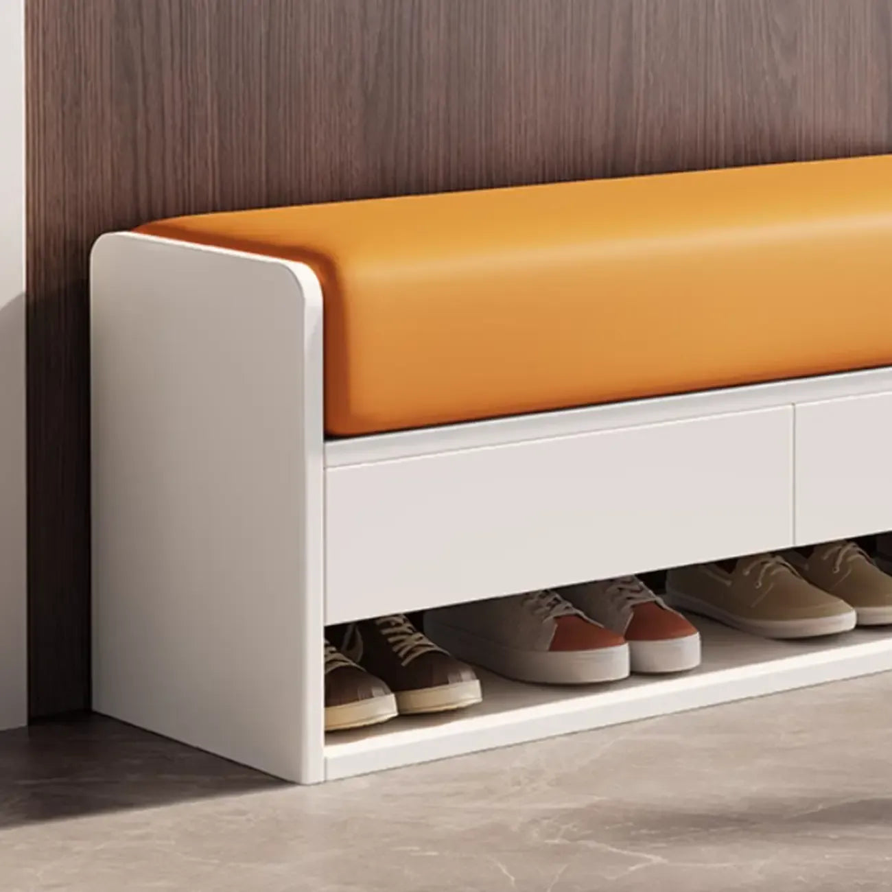 Banc à chaussures en bois autoportant pour entrée