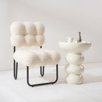 Table d'appoint ronde minimaliste en fibre de verre pour salon