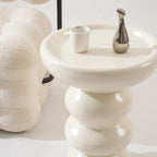 Table d'appoint ronde minimaliste en fibre de verre pour salon
