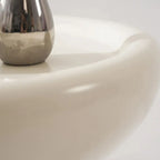 Table d'appoint ronde minimaliste en fibre de verre pour salon