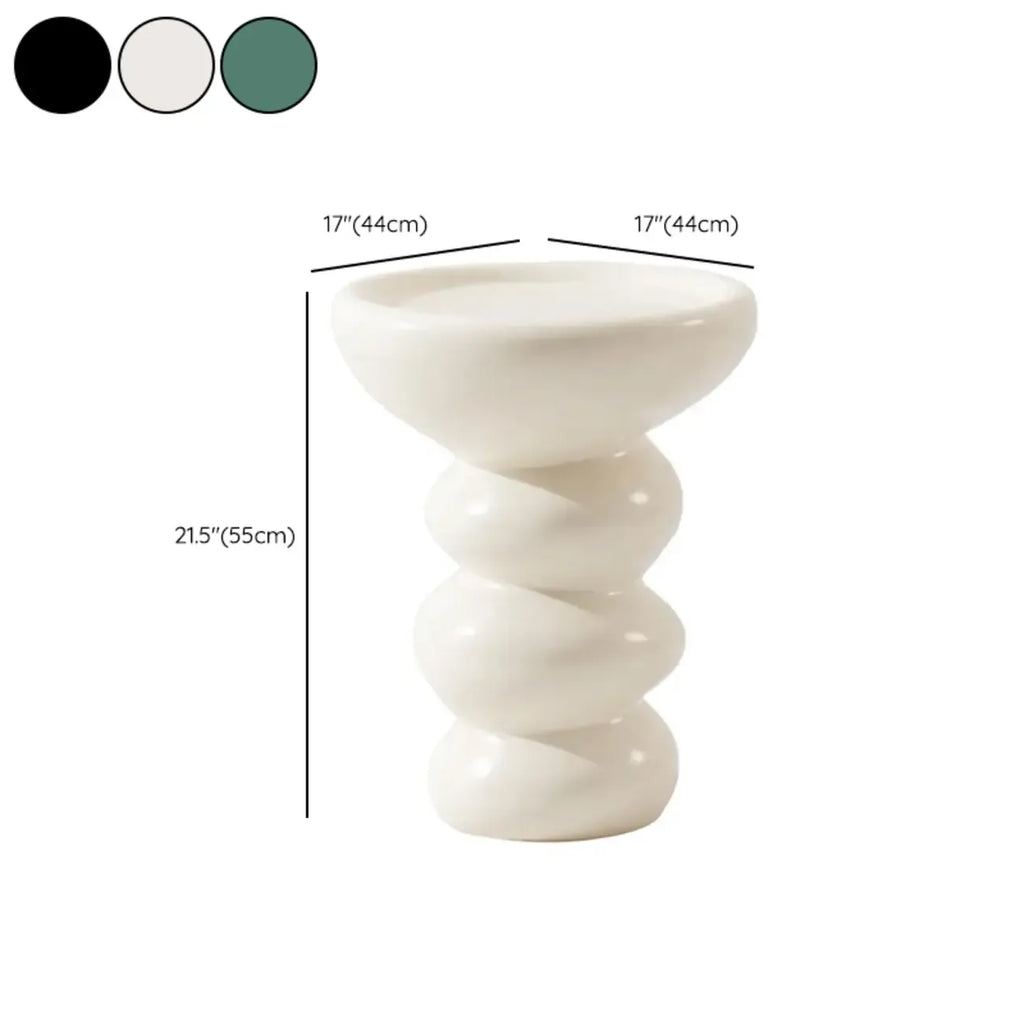 Table d'appoint ronde minimaliste en fibre de verre pour salon