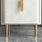 Table de chevet glamour à 2 tiroirs – Finition blanc cassé