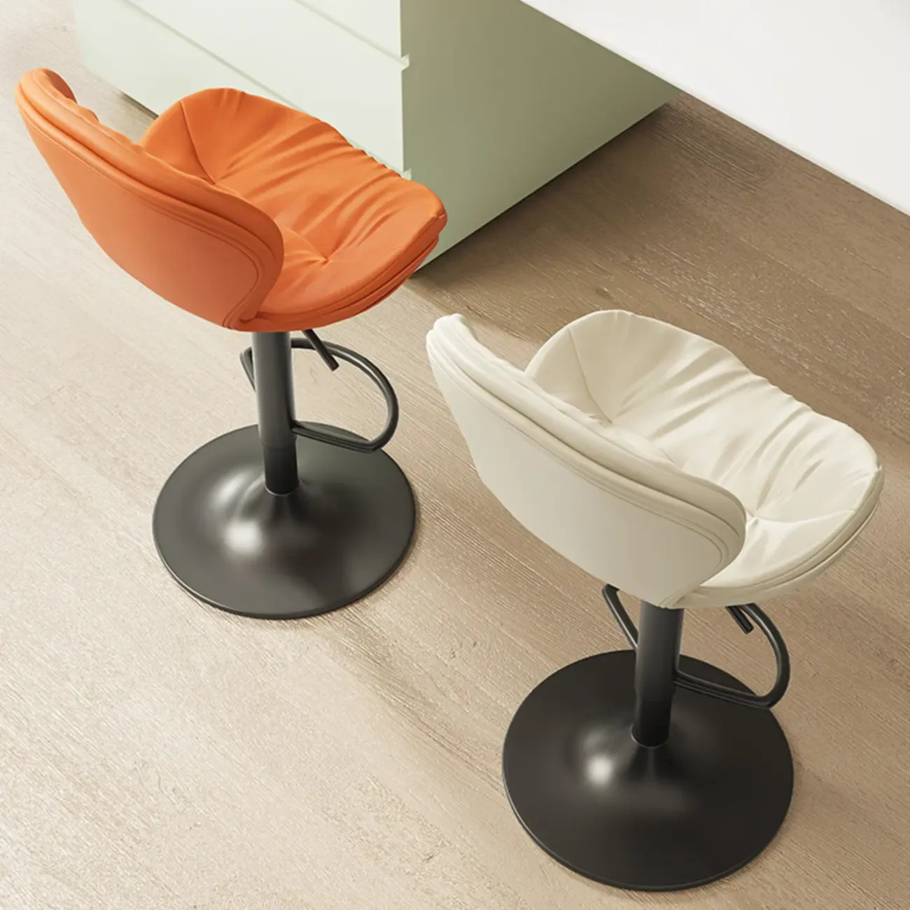 Tabourets de bar pivotants à oreilles en similicuir moderne pour la maison