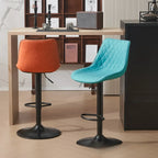 Tabouret de bar pivotant et réglable en cuir capitonné chic