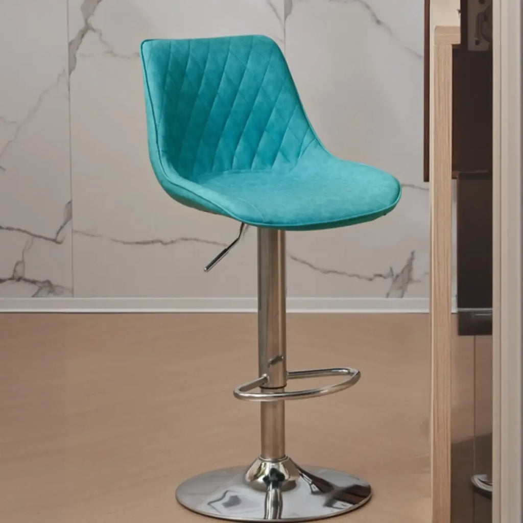 Tabouret de bar pivotant et réglable en cuir capitonné chic