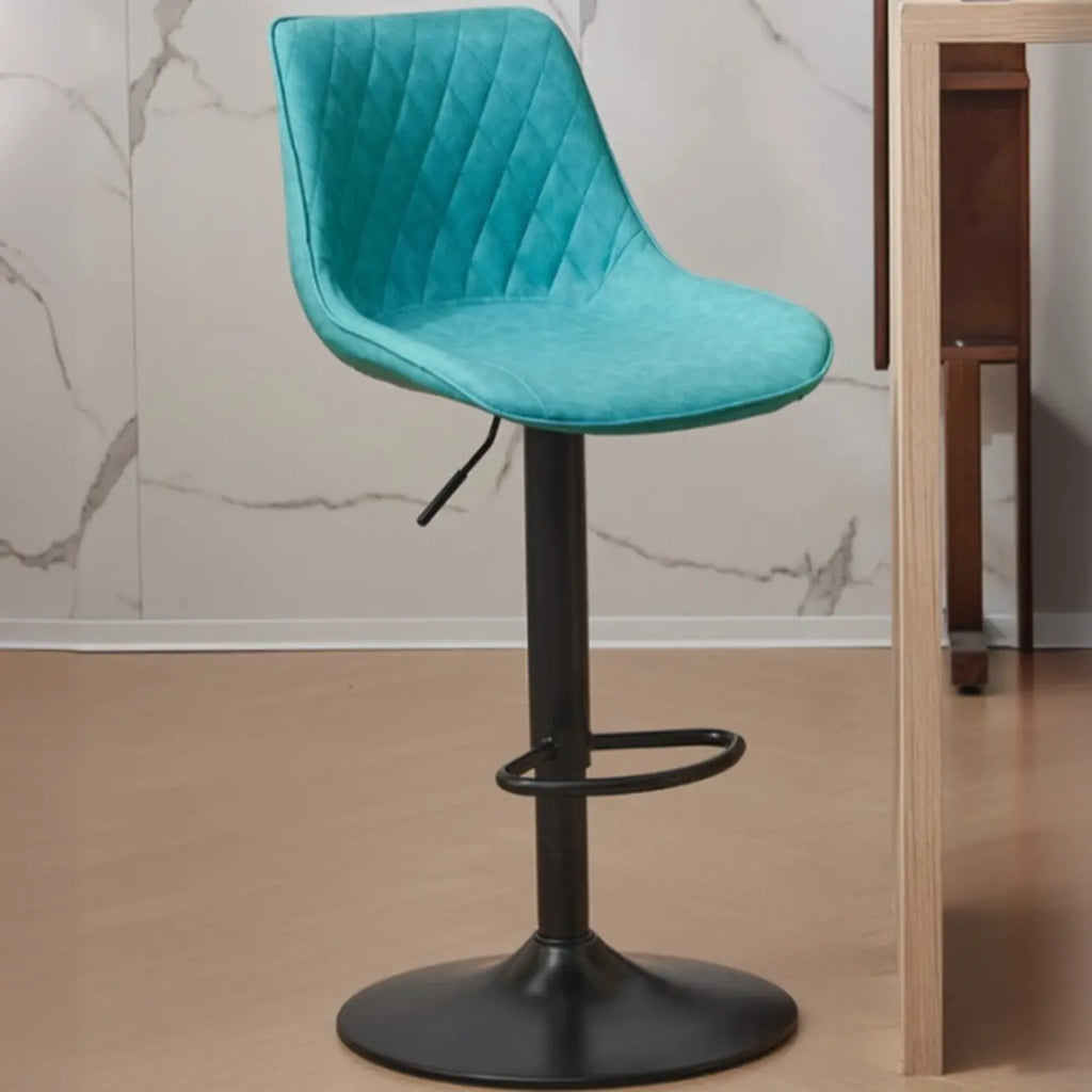 Tabouret de bar pivotant et réglable en cuir capitonné chic