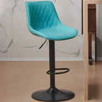 Tabouret de bar pivotant et réglable en cuir capitonné chic