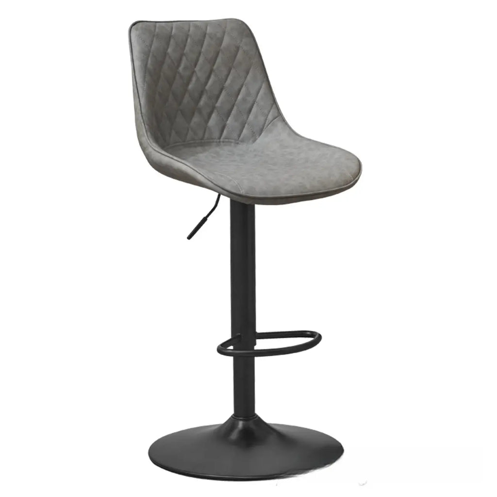 Tabouret de bar pivotant et réglable en cuir capitonné chic