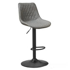 Tabouret de bar pivotant et réglable en cuir capitonné chic