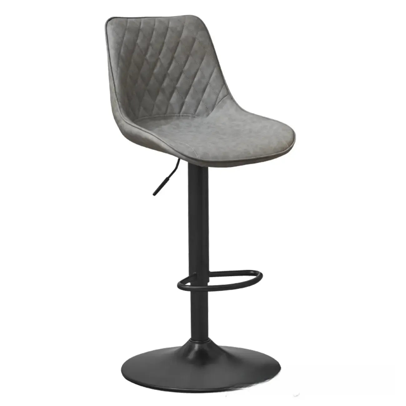 Tabouret de bar pivotant et réglable en cuir capitonné chic