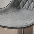 Tabouret de bar pivotant et réglable en cuir capitonné chic