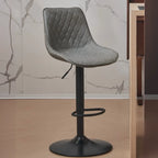 Tabouret de bar pivotant et réglable en cuir capitonné chic
