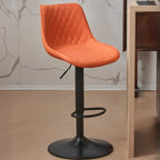 Tabouret de bar pivotant et réglable en cuir capitonné chic
