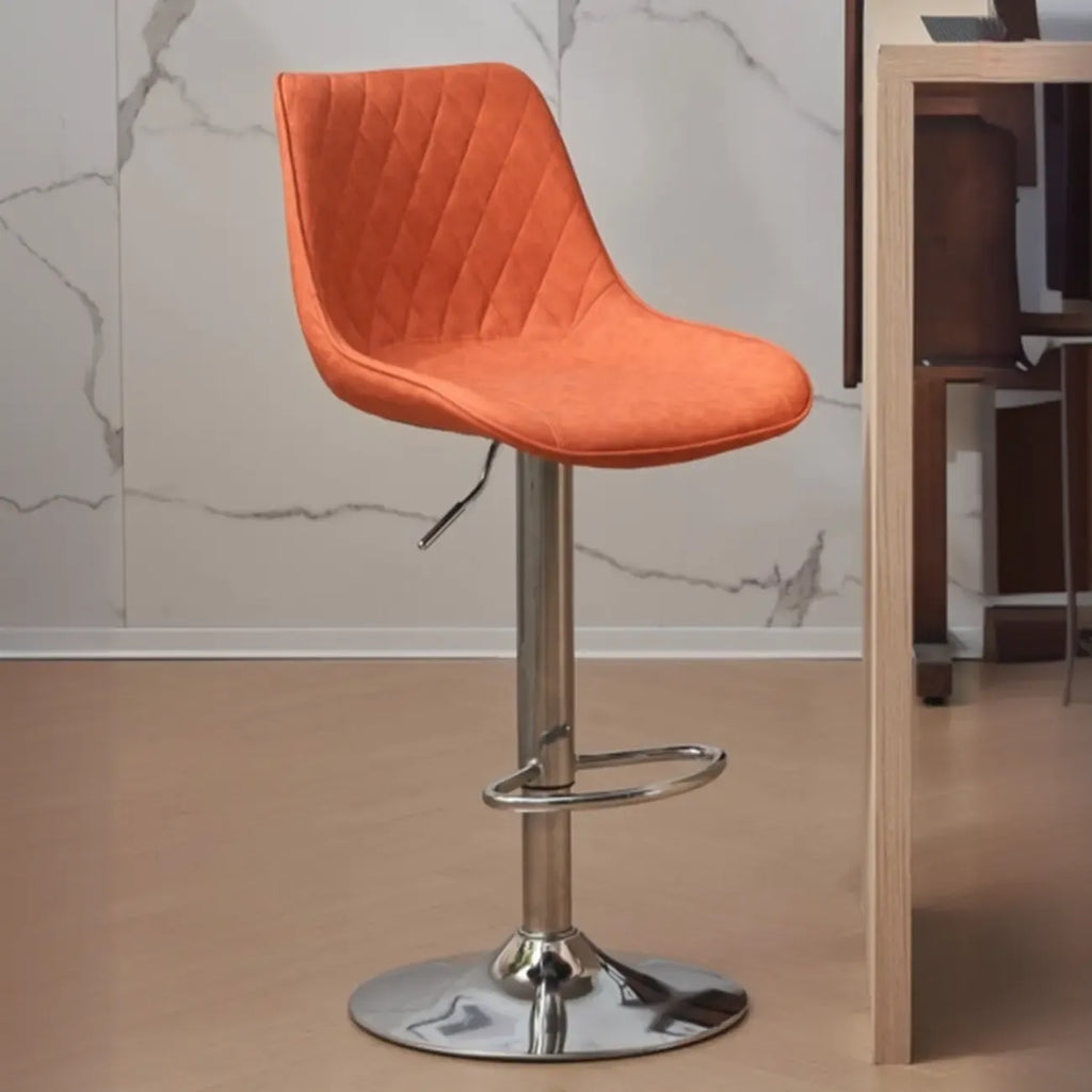 Tabouret de bar pivotant et réglable en cuir capitonné chic