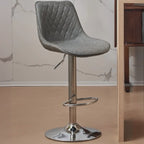 Tabouret de bar pivotant et réglable en cuir capitonné chic