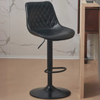 Tabouret de bar pivotant et réglable en cuir capitonné chic
