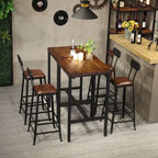 Tables de bar carrées industrielles en bois brun