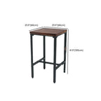 Tables de bar carrées industrielles en bois brun