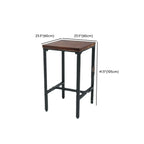 Tables de bar carrées industrielles en bois brun
