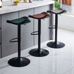Tabourets de bar pivotants réglables en cuir vert moderne Saddle Fax